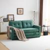 imageVINGLI Loveseat Sleeper Sofa Bed Teal Blue Futon Couch 535quot W 80quot L Pull Out Couch Bed Floor Couches for Living Room Folding Sofa Convertible Small Loveseat for Small SpacesTeal Blue