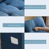 imageVINGLI Loveseat Sleeper Sofa Bed Teal Blue Futon Couch 535quot W 80quot L Pull Out Couch Bed Floor Couches for Living Room Folding Sofa Convertible Small Loveseat for Small SpacesNavy Blue