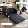 imageVINGLI Loveseat Sleeper Sofa Bed Teal Blue Futon Couch 535quot W 80quot L Pull Out Couch Bed Floor Couches for Living Room Folding Sofa Convertible Small Loveseat for Small SpacesBlack
