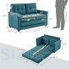 imageVINGLI Loveseat Sleeper Sofa Bed Teal Blue Futon Couch 535quot W 80quot L Pull Out Couch Bed Floor Couches for Living Room Folding Sofa Convertible Small Loveseat for Small SpacesTeal Blue