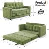 imageVINGLI Loveseat Sleeper Sofa Bed Teal Blue Futon Couch 535quot W 80quot L Pull Out Couch Bed Floor Couches for Living Room Folding Sofa Convertible Small Loveseat for Small SpacesOliver Green