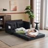 imageVINGLI Loveseat Sleeper Sofa Bed Teal Blue Futon Couch 535quot W 80quot L Pull Out Couch Bed Floor Couches for Living Room Folding Sofa Convertible Small Loveseat for Small SpacesBlack