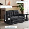 imageVINGLI Loveseat Sleeper Sofa Bed Teal Blue Futon Couch 535quot W 80quot L Pull Out Couch Bed Floor Couches for Living Room Folding Sofa Convertible Small Loveseat for Small SpacesBlack