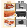 imageVINGLI Loveseat Sleeper Sofa Bed Teal Blue Futon Couch 535quot W 80quot L Pull Out Couch Bed Floor Couches for Living Room Folding Sofa Convertible Small Loveseat for Small SpacesBurn Orange
