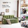 imageVINGLI Loveseat Sleeper Sofa Bed Teal Blue Futon Couch 535quot W 80quot L Pull Out Couch Bed Floor Couches for Living Room Folding Sofa Convertible Small Loveseat for Small SpacesOliver Green