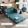 imageVINGLI Loveseat Sleeper Sofa Bed Teal Blue Futon Couch 535quot W 80quot L Pull Out Couch Bed Floor Couches for Living Room Folding Sofa Convertible Small Loveseat for Small SpacesTeal Blue
