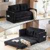 imageVINGLI Loveseat Sleeper Sofa Bed Teal Blue Futon Couch 535quot W 80quot L Pull Out Couch Bed Floor Couches for Living Room Folding Sofa Convertible Small Loveseat for Small SpacesBlack