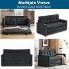 imageVINGLI Loveseat Sleeper Sofa Bed Teal Blue Futon Couch 535quot W 80quot L Pull Out Couch Bed Floor Couches for Living Room Folding Sofa Convertible Small Loveseat for Small SpacesDark Grey