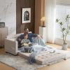 imageVINGLI Loveseat Sleeper Sofa Bed Teal Blue Futon Couch 535quot W 80quot L Pull Out Couch Bed Floor Couches for Living Room Folding Sofa Convertible Small Loveseat for Small SpacesBeige