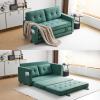 imageVINGLI Loveseat Sleeper Sofa Bed Teal Blue Futon Couch 535quot W 80quot L Pull Out Couch Bed Floor Couches for Living Room Folding Sofa Convertible Small Loveseat for Small SpacesTeal Blue