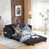 imageVINGLI Loveseat Sleeper Sofa Bed Teal Blue Futon Couch 535quot W 80quot L Pull Out Couch Bed Floor Couches for Living Room Folding Sofa Convertible Small Loveseat for Small SpacesBlack