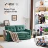 imageVINGLI Loveseat Sleeper Sofa Bed Teal Blue Futon Couch 535quot W 80quot L Pull Out Couch Bed Floor Couches for Living Room Folding Sofa Convertible Small Loveseat for Small SpacesTeal Blue