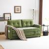 imageVINGLI Loveseat Sleeper Sofa Bed Teal Blue Futon Couch 535quot W 80quot L Pull Out Couch Bed Floor Couches for Living Room Folding Sofa Convertible Small Loveseat for Small SpacesOliver Green