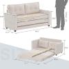 imageVINGLI Loveseat Sleeper Sofa Bed Teal Blue Futon Couch 535quot W 80quot L Pull Out Couch Bed Floor Couches for Living Room Folding Sofa Convertible Small Loveseat for Small SpacesBeige