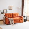 imageVINGLI Loveseat Sleeper Sofa Bed Teal Blue Futon Couch 535quot W 80quot L Pull Out Couch Bed Floor Couches for Living Room Folding Sofa Convertible Small Loveseat for Small SpacesBurn Orange