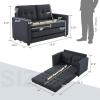 imageVINGLI Loveseat Sleeper Sofa Bed Teal Blue Futon Couch 535quot W 80quot L Pull Out Couch Bed Floor Couches for Living Room Folding Sofa Convertible Small Loveseat for Small SpacesBlack