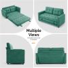 imageVINGLI Loveseat Sleeper Sofa Bed Teal Blue Futon Couch 535quot W 80quot L Pull Out Couch Bed Floor Couches for Living Room Folding Sofa Convertible Small Loveseat for Small SpacesTeal Blue