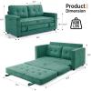 imageVINGLI Loveseat Sleeper Sofa Bed Teal Blue Futon Couch 535quot W 80quot L Pull Out Couch Bed Floor Couches for Living Room Folding Sofa Convertible Small Loveseat for Small SpacesTeal Blue