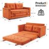 imageVINGLI Loveseat Sleeper Sofa Bed Teal Blue Futon Couch 535quot W 80quot L Pull Out Couch Bed Floor Couches for Living Room Folding Sofa Convertible Small Loveseat for Small SpacesBurn Orange