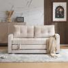 imageVINGLI Loveseat Sleeper Sofa Bed Teal Blue Futon Couch 535quot W 80quot L Pull Out Couch Bed Floor Couches for Living Room Folding Sofa Convertible Small Loveseat for Small SpacesBeige
