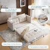 imageVINGLI Loveseat Sleeper Sofa Bed Teal Blue Futon Couch 535quot W 80quot L Pull Out Couch Bed Floor Couches for Living Room Folding Sofa Convertible Small Loveseat for Small SpacesBeige