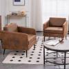 imageVINGLI Modern Rustic Accent Club Chairs Set of 2 for Bedroom Living Room Office Waiting Room Reception 295D x 283W x 291H in Metal Frame Leather Seat Ergonomic 440 lbs Weight Capacity