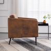 imageVINGLI Modern Rustic Accent Club Chairs Set of 2 for Bedroom Living Room Office Waiting Room Reception 295D x 283W x 291H in Metal Frame Leather Seat Ergonomic 440 lbs Weight Capacity