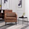 imageVINGLI Modern Rustic Accent Club Chairs Set of 2 for Bedroom Living Room Office Waiting Room Reception 295D x 283W x 291H in Metal Frame Leather Seat Ergonomic 440 lbs Weight Capacity