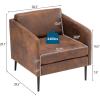 imageVINGLI Modern Rustic Accent Club Chairs Set of 2 for Bedroom Living Room Office Waiting Room Reception 295D x 283W x 291H in Metal Frame Leather Seat Ergonomic 440 lbs Weight Capacity