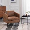 imageVINGLI Modern Rustic Accent Club Chairs Set of 2 for Bedroom Living Room Office Waiting Room Reception 295D x 283W x 291H in Metal Frame Leather Seat Ergonomic 440 lbs Weight Capacity