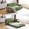 imageVINGLI Loveseat Sleeper Sofa Bed Teal Blue Futon Couch 535quot W 80quot L Pull Out Couch Bed Floor Couches for Living Room Folding Sofa Convertible Small Loveseat for Small SpacesOliver Green