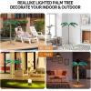 imageVINGLI 4FT Lighted Palm Tree Christmas Tree Outdoor for Outside Patio Pool Yard Holiday Decor Artificial Light up with Lifelike Leaves and Rope LEDs4FT