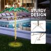 imageVINGLI 4FT Lighted Palm Tree Christmas Tree Outdoor for Outside Patio Pool Yard Holiday Decor Artificial Light up with Lifelike Leaves and Rope LEDs5FT