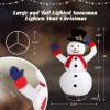 imageVINGLI 4FT Lighted Snowman Christmas Decorations w 120 LED Lights Auto Take onOff Hat Popup Snowman Ornaments with Ground Stakes for Outside Holiday Indoor Decor4FT SnowmanAuto Hand