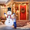 imageVINGLI 4FT Lighted Snowman Christmas Decorations w 120 LED Lights Auto Take onOff Hat Popup Snowman Ornaments with Ground Stakes for Outside Holiday Indoor Decor6FT SnowmanBlue Gloves