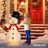 imageVINGLI 4FT Lighted Snowman Christmas Decorations w 120 LED Lights Auto Take onOff Hat Popup Snowman Ornaments with Ground Stakes for Outside Holiday Indoor Decor4FT SnowmanAuto Hand