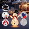 imageVINGLI 4FT Lighted Snowman Christmas Decorations w 120 LED Lights Auto Take onOff Hat Popup Snowman Ornaments with Ground Stakes for Outside Holiday Indoor Decor4FT SnowmanAuto Hand