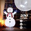 imageVINGLI 4FT Lighted Snowman Christmas Decorations w 120 LED Lights Auto Take onOff Hat Popup Snowman Ornaments with Ground Stakes for Outside Holiday Indoor Decor6FT SnowmanBlue Gloves