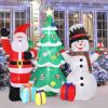 imageVINGLI Large Inflatable Santa Tree Snowman Bundle Christmas Outdoor Decorations Lighted Blow Up 6ft Santa Claus Snowman and 77ft Christmas Tree Yard Decorations with Secure Stakes for Garden Decor
