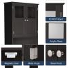 imageVINGLI Over The Toilet Storage Cabinet White Bathroom Storage Organizer Above The Toilet Shelf with Acrylic Glass Double Doors Wood Muebles para BaO Rack with Adjustable Shelf EspressoEspresso