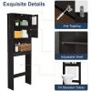 imageVINGLI Over The Toilet Storage Cabinet White Bathroom Storage Organizer Above The Toilet Shelf with Acrylic Glass Double Doors Wood Muebles para BaO Rack with Adjustable Shelf EspressoEspresso