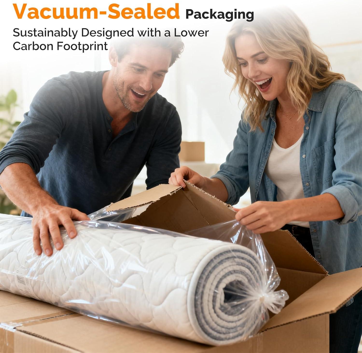 imageVINGLI 12 Inch Twin Mattress Set of 2 for Kids Hybrid Memory Foam in a Box Individually Wrapped Coils Pocket Innerspring for Motion Isolation and Pressure ReliefFiberglassFreeMedium Firm