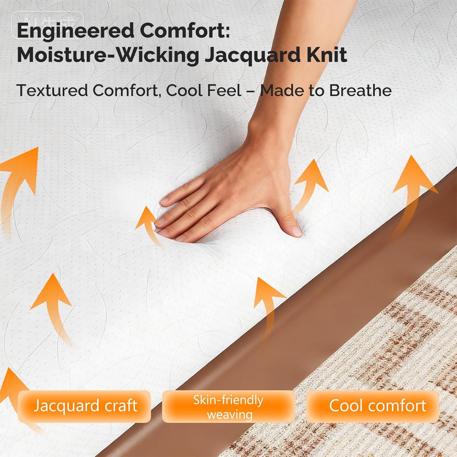 imageVINGLI 6 Inch Twin Mattress for Kids Bunk Bed Memory Foam Mattress in a BoxPressure Relief Removable CoverMedium FirmFiberglassFree ConstructionCertiPURUS2