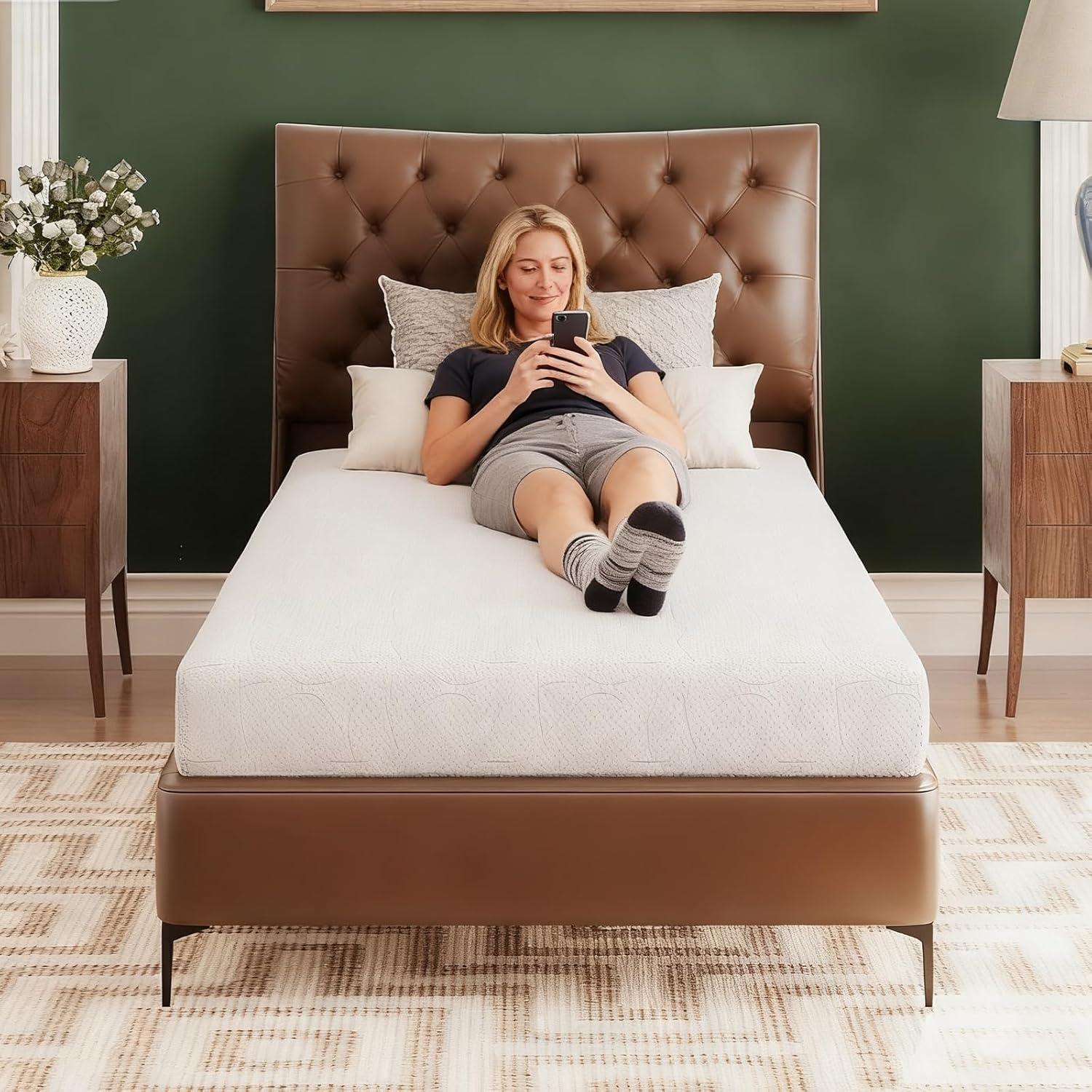 imageVINGLI 6 Inch Twin Mattress for Kids Bunk Bed Memory Foam Mattress in a BoxPressure Relief Removable CoverMedium FirmFiberglassFree ConstructionCertiPURUS2