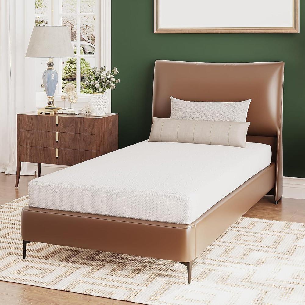 imageVINGLI 6 Inch Twin Mattress for Kids Bunk Bed Memory Foam Mattress in a BoxPressure Relief Removable CoverMedium FirmFiberglassFree ConstructionCertiPURUS1