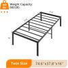 imageVINGLI 14 Inches Twin Bed Frames Set of 2 with Charging StationLED Lights Heavy Duty Single Panel Platform Bed Mattress Foundation Replacement Easy AssemlyBlackBlack