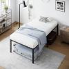 imageVINGLI 14 Inches Twin Bed Frames Set of 2 with Charging StationLED Lights Heavy Duty Single Panel Platform Bed Mattress Foundation Replacement Easy AssemlyBlackBlack