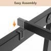 imageVINGLI 14 Inches Twin Bed Frames Set of 2 with Charging StationLED Lights Heavy Duty Single Panel Platform Bed Mattress Foundation Replacement Easy AssemlyBlackBlack