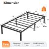 imageVINGLI 14 Inches Twin Bed Frames Set of 2 with Charging StationLED Lights Heavy Duty Single Panel Platform Bed Mattress Foundation Replacement Easy AssemlyBlackLed Black