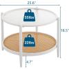 imageVINGLI 256quot Small Light Bright Green Round Coffee Table WaterWave Glass Circle Clear Center Coffee Table with 2Tier Modern Storage Design for Living Room Bedroom Meeting Room Balcony PatioWaterwaveround Rattan White